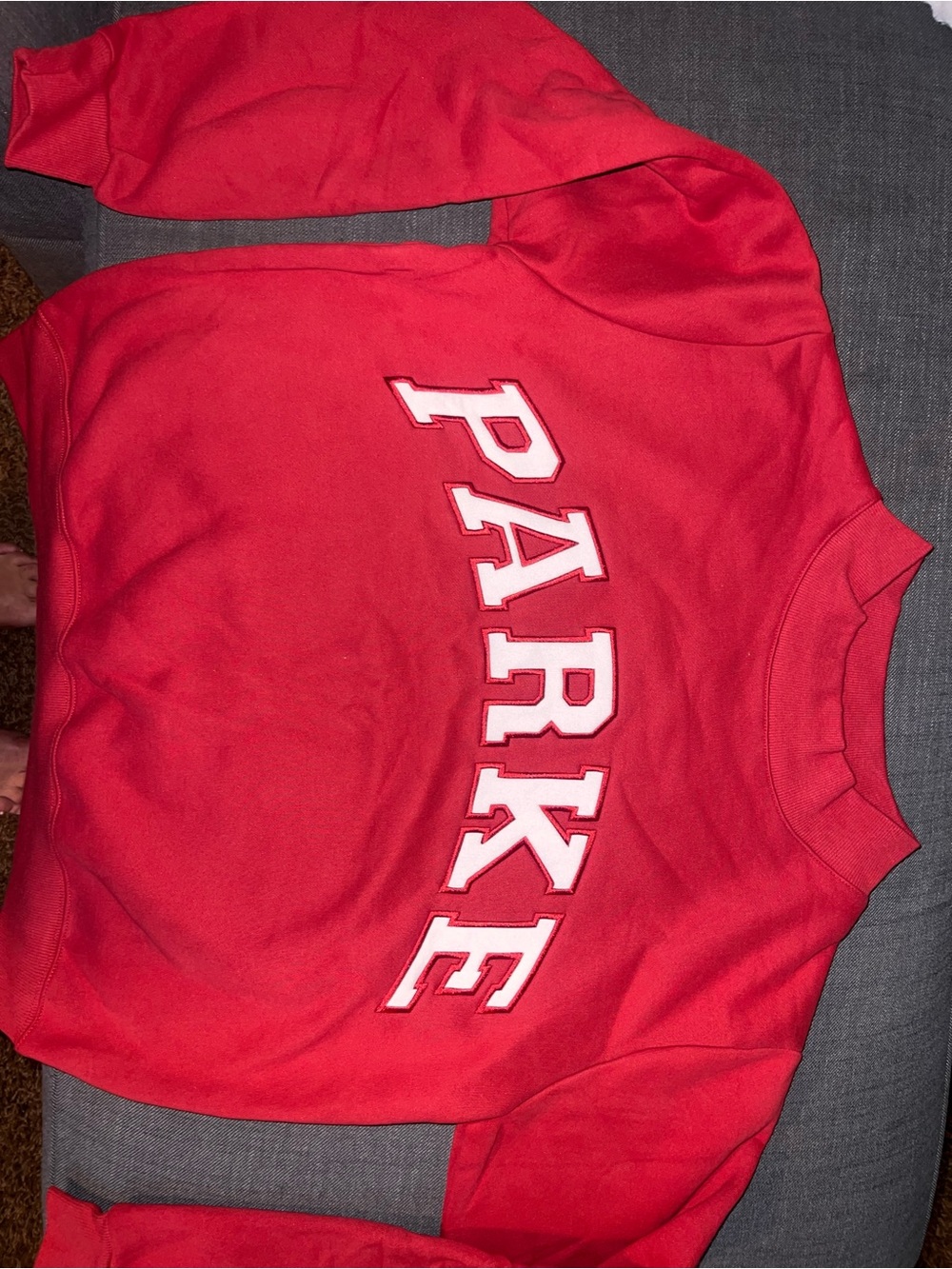 Parke Varsity Mockneck - Crimson w/ White Lettering - never worn brand new